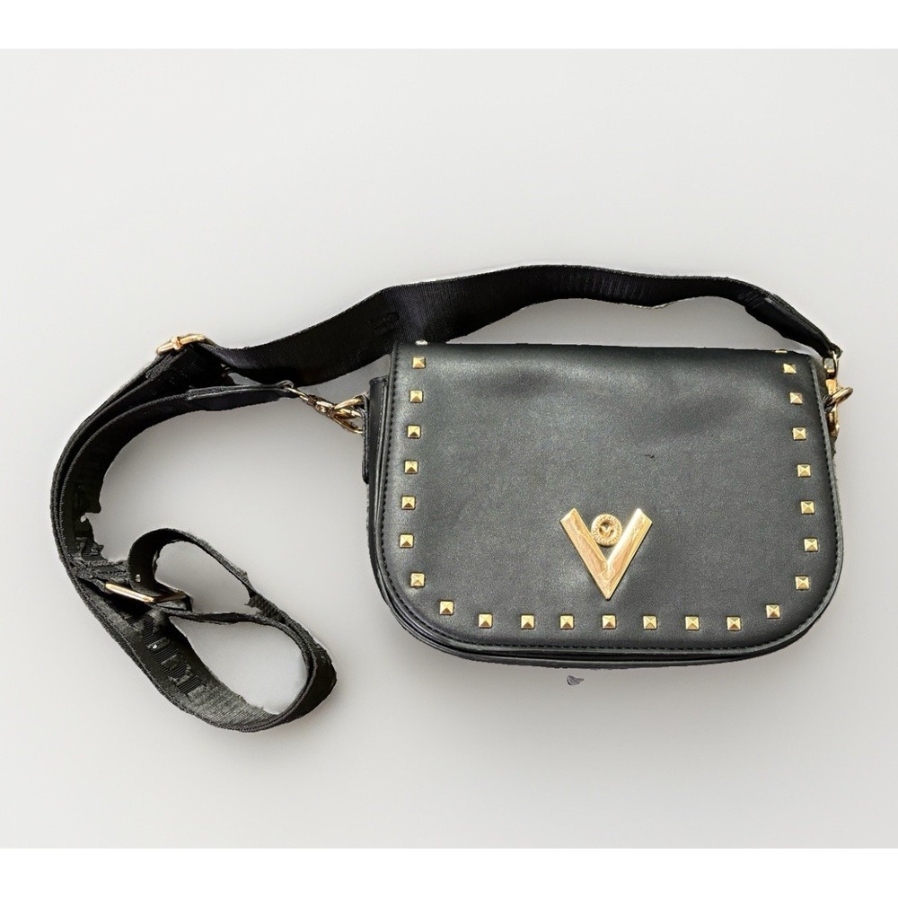 Valentino Orlandi Over The Shoulder Bag Purse Strap Gold‎ Hard Wear Faux Leather